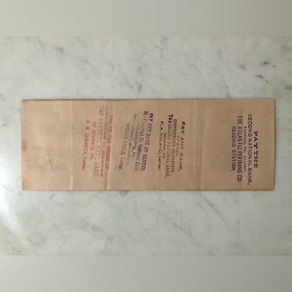 Antique Lincoln National Bank Check - Dated 1896 - Picture 5 of 6